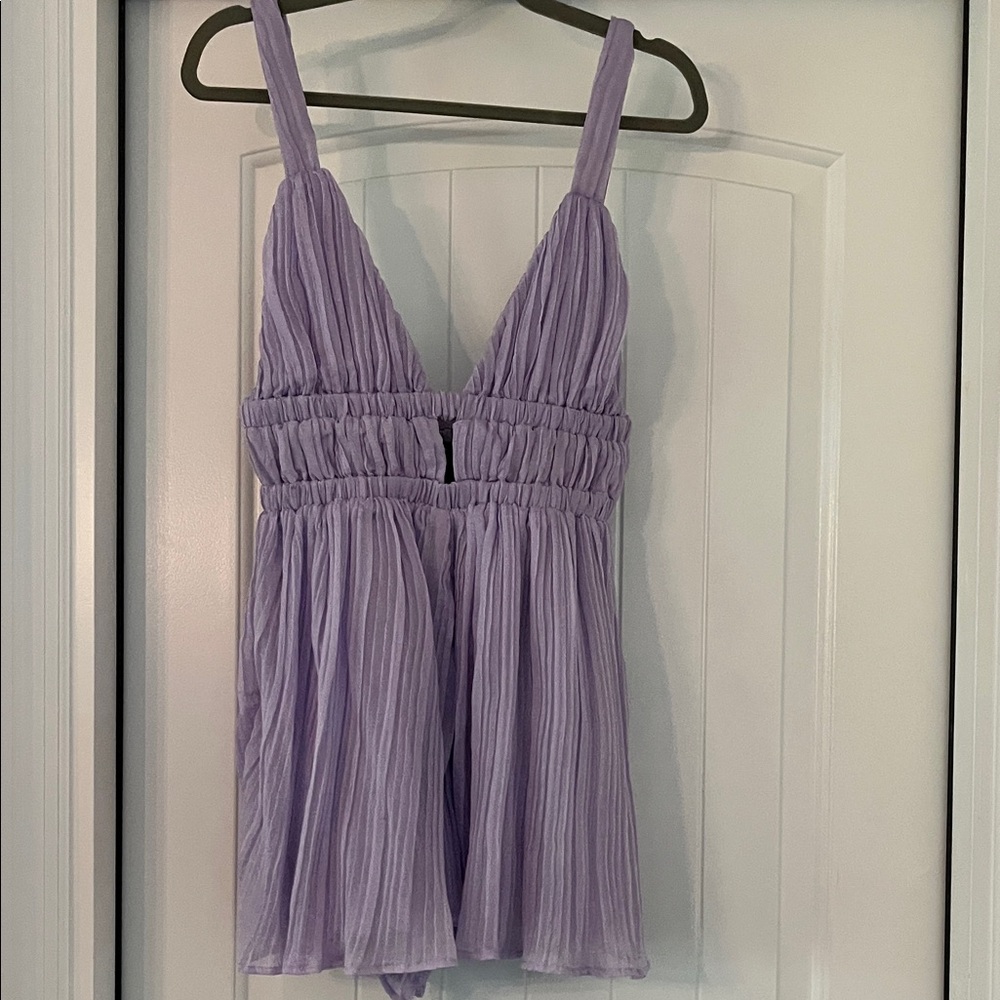 NWOT Lavender Pleated Romper